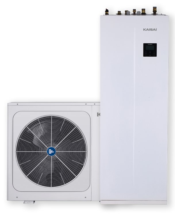 komplektas oro-vandens SPLIT šilumos siurblys lauko/vidaus 16KW R32+ HOT WATER STORAGE TANK 240L